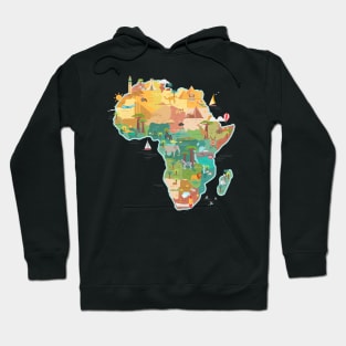 Cartoon Map of Africa Hoodie